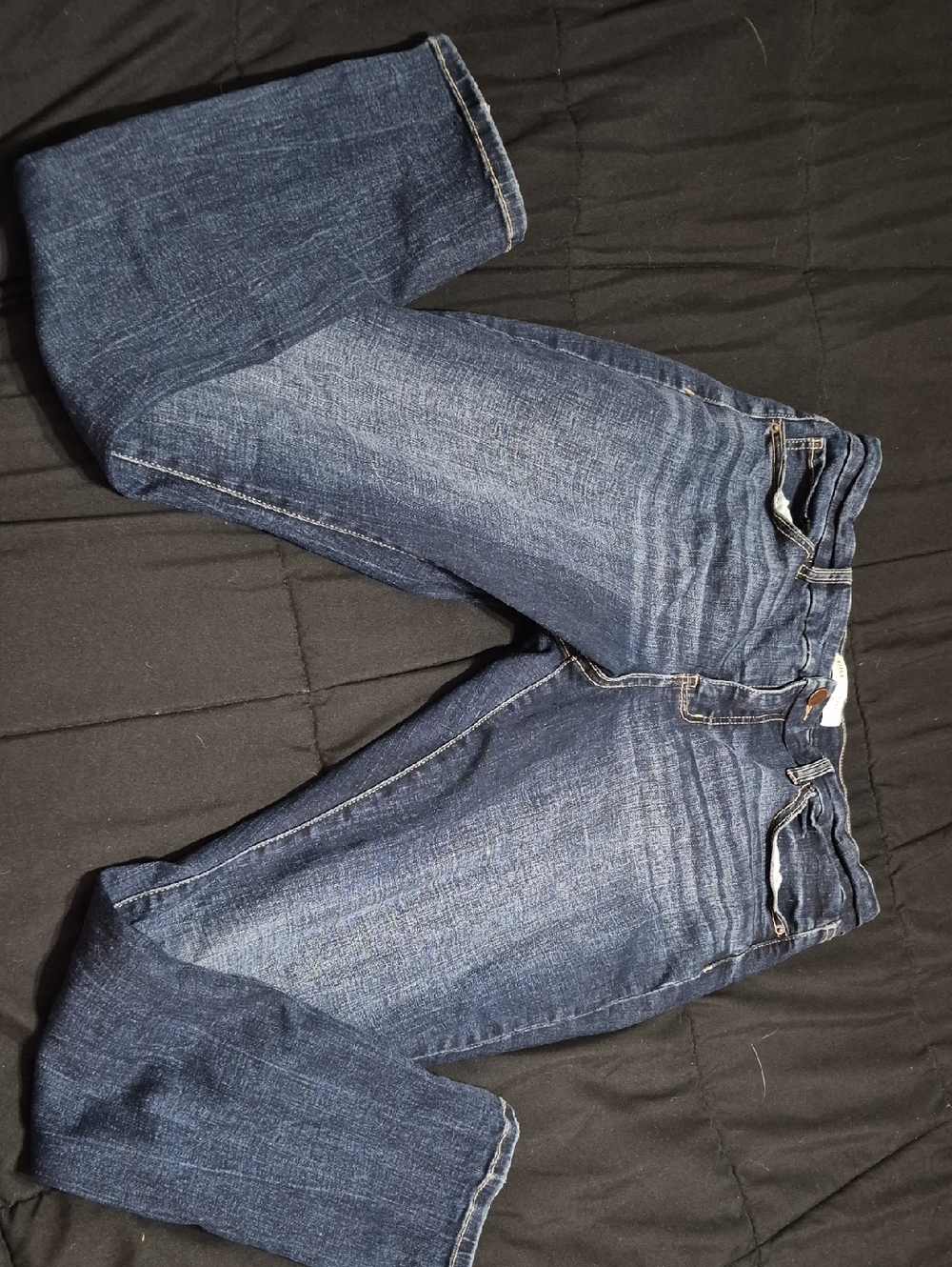 Womens Dark Blue Denim Jeans - Casual Skinny
